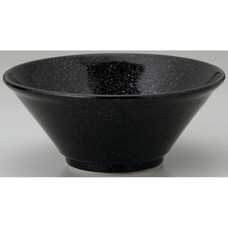 黒中華 新切立22cm丼 黒御影 （名入れ対応・オリジナルどんぶり制作）【10-164-1】