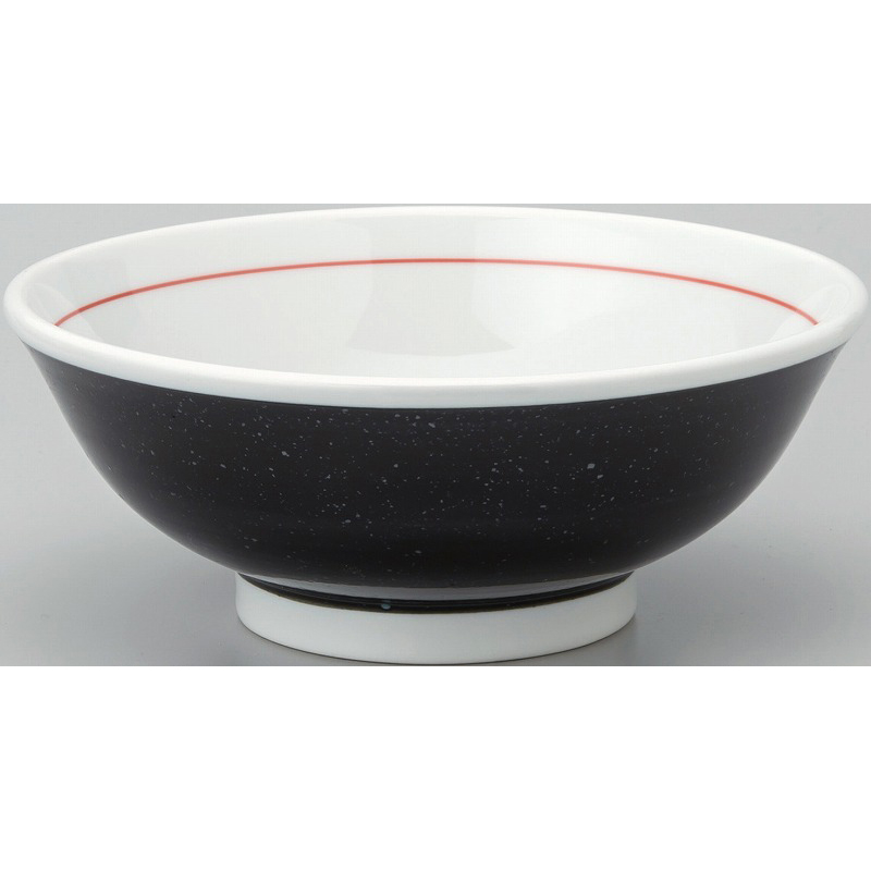 黒中華 反高台22cm丼 下絵黒巻 （名入れ対応・オリジナル丼製作）【10-227-1】