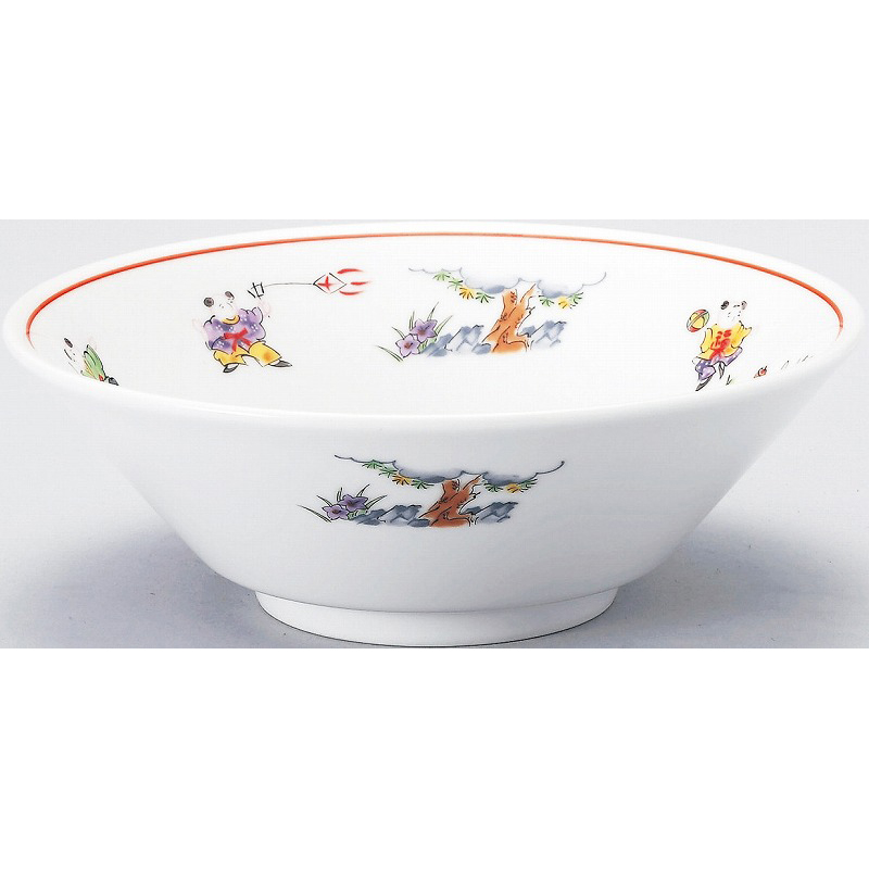 色絵唐子 切立22cm丼 （名入れ対応・オリジナルどんぶり製作）【10-250-4】
