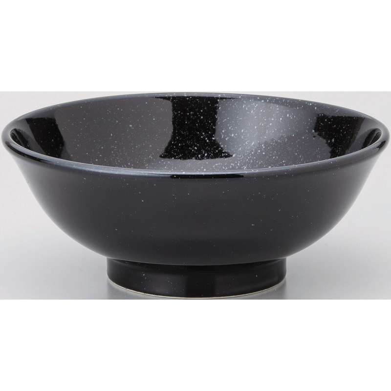 黒中華 反高台21cm丼 黒御影 （名入れ対応・オリジナルどんぶり制作）【10-226-16】