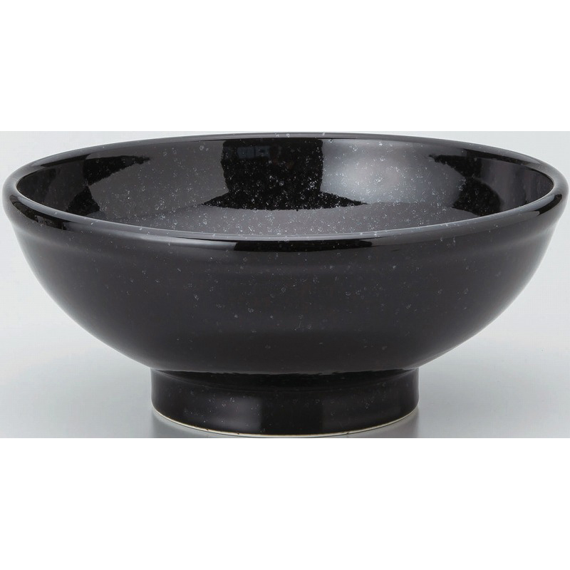 黒中華 玉渕21cm丼 黒御影 （名入れ対応・オリジナル丼製作）【10-227-6】