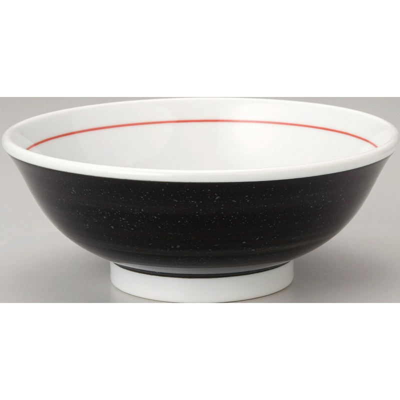 黒中華 反高台21cm丼 下絵黒巻 （名入れ対応・オリジナル丼制作）【10-227-2】