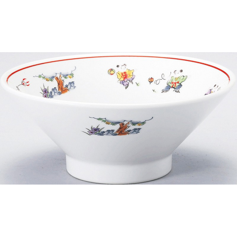 色絵唐子 切立高台21cm丼 （名入れ対応・オリジナルどんぶり作成）【10-250-6】