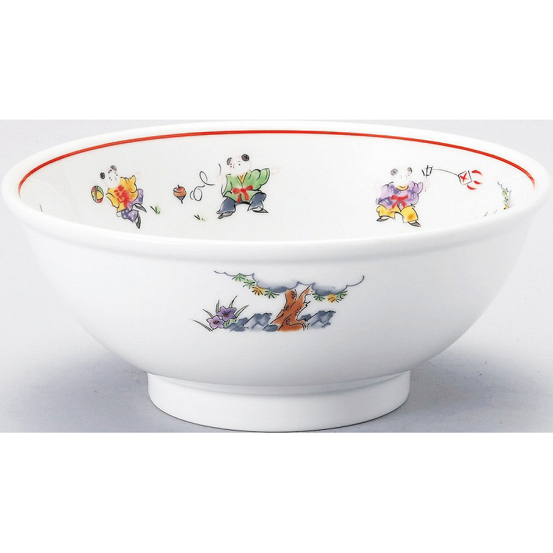 色絵唐子 玉渕21cm丼 （名入れ対応・オリジナル丼製作）【10-250-12】