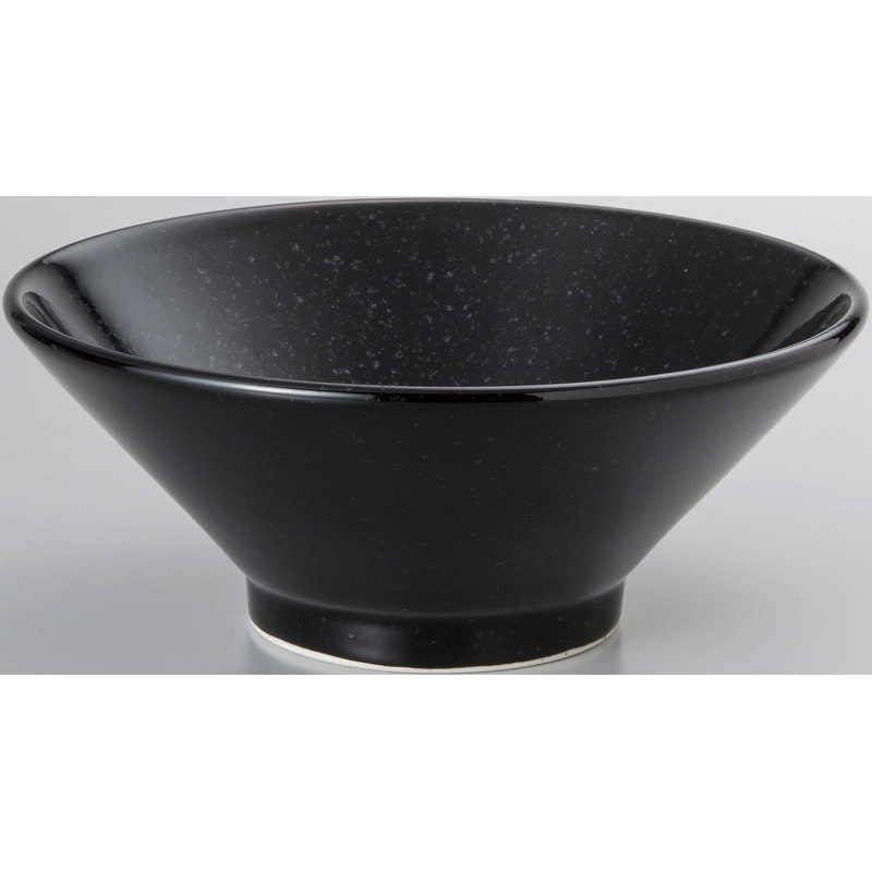 黒中華 切立高台20cm丼 黒御影 （名入れ対応・オリジナル丼制作）【10-226-8】