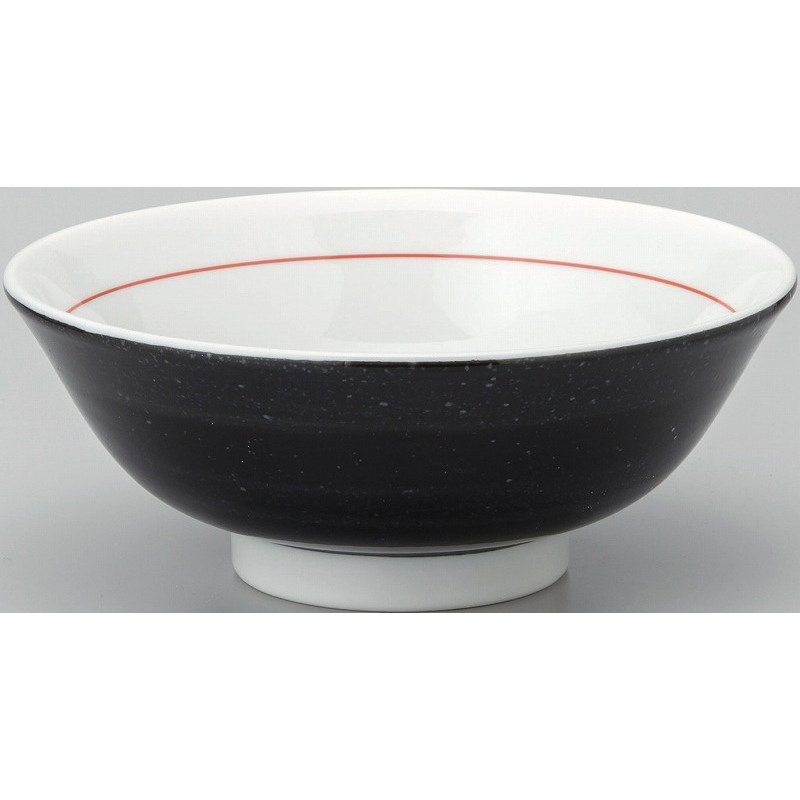 黒中華 反高台20cm丼 下絵黒巻 （名入れ対応・オリジナルどんぶり制作）【10-227-3】