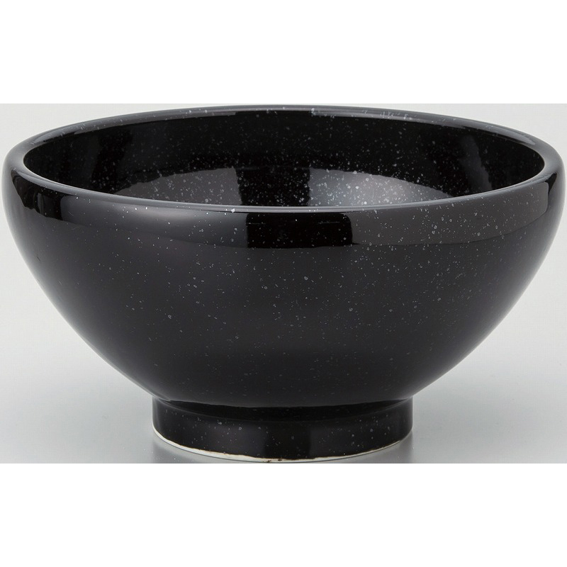 黒中華 19cm玉丼 黒御影 （名入れ対応・オリジナル丼制作）【10-228-1】