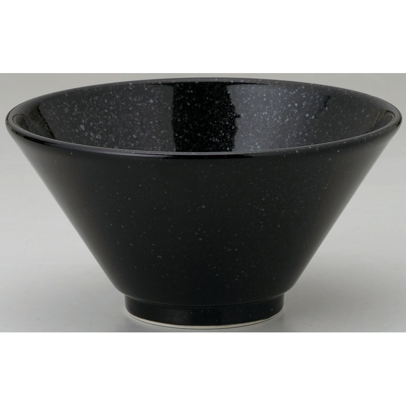 黒中華 切立18cm深丼 黒御影 （名入れ対応・オリジナル丼製作）【10-164-4】
