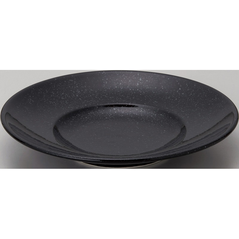22cm丼受皿 黒御影 （名入れ対応・オリジナルどんぶり製作）【10-210-22】